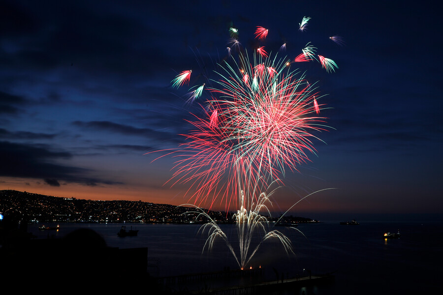 Fuegos artificiales de Año Nuevo.