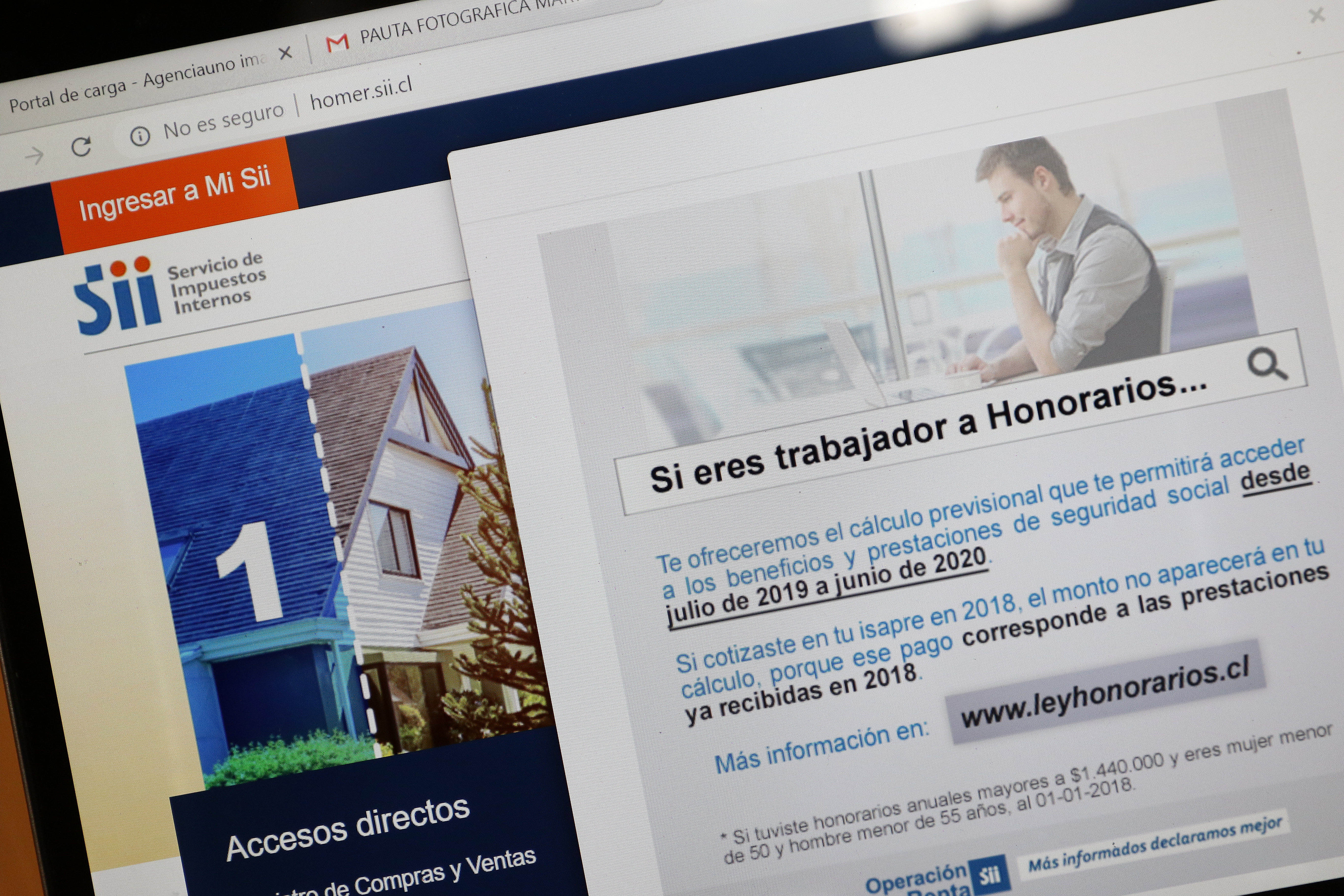 Página web del Servicio de Impuestos Internos (SII)