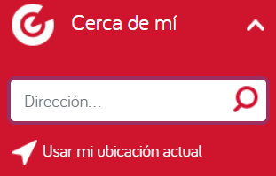 Opcioón "Cerca de mí" de página web de RED Movilidad 