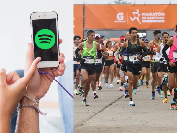 Foto referencial de Spotify y de la Maratón de Santiago.