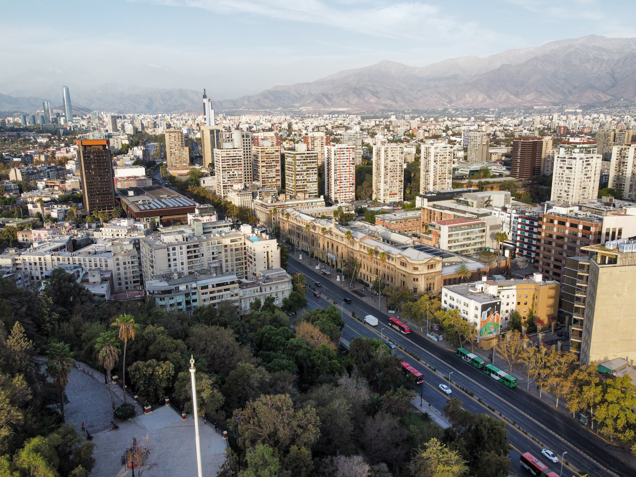 Fotografía panorámica de Santiago