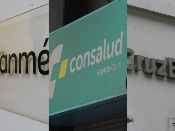 Tres logos distintos de Isapres.