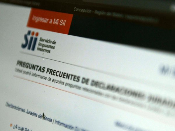Foto de la página web del SII