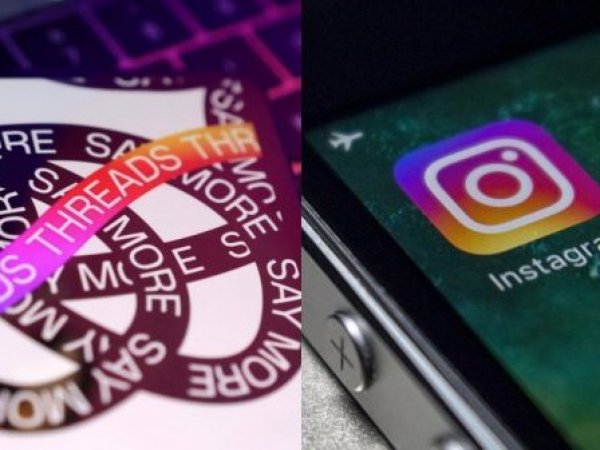 A la izquierda una imagen de Threads y a la derecha una imagen de Instagram.