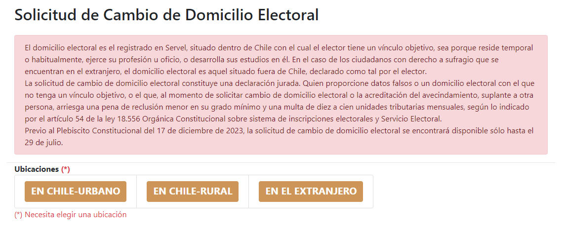 Solicitud. Servel.