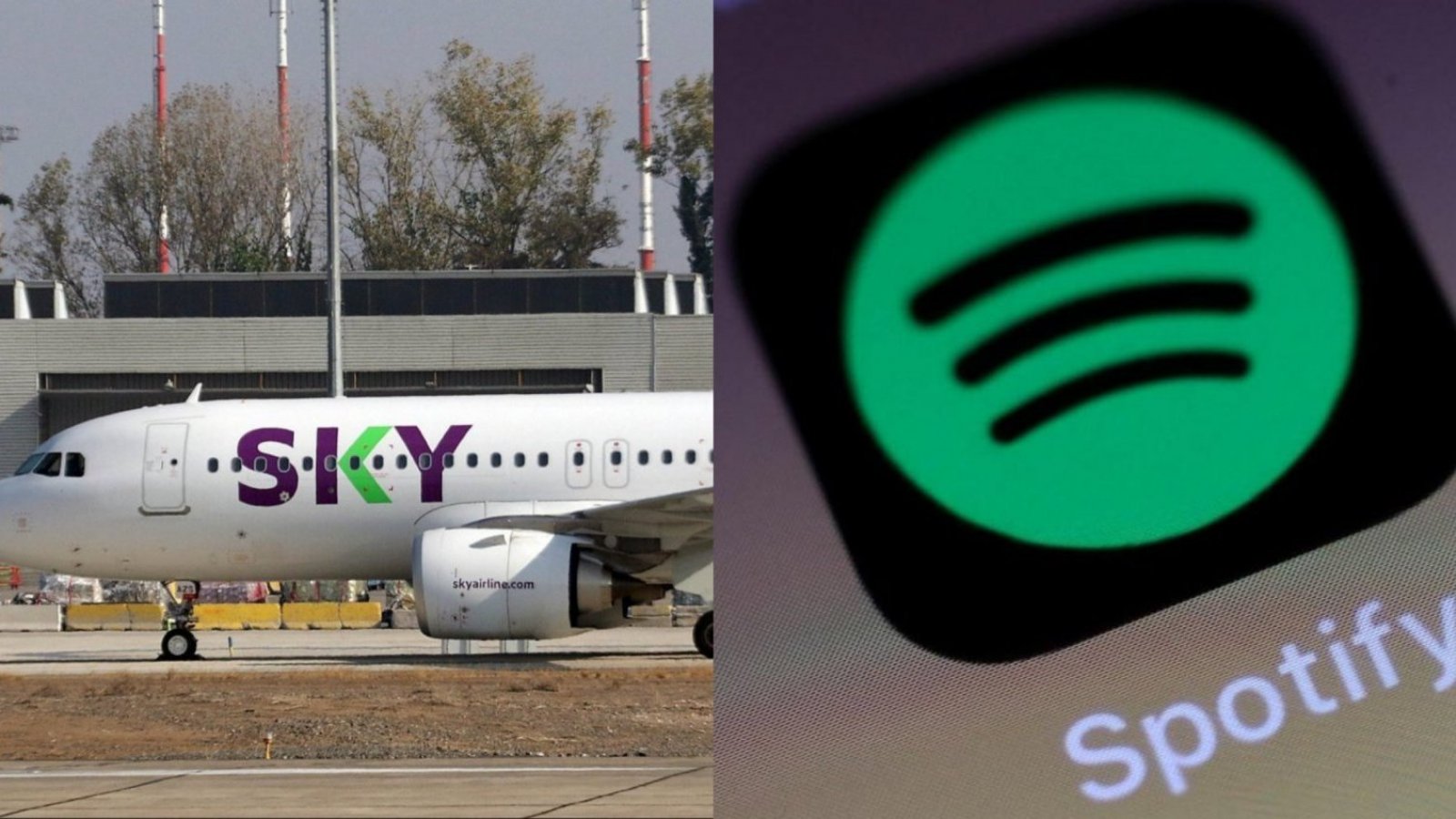 Logo Sky Airlines. App de Spotify.