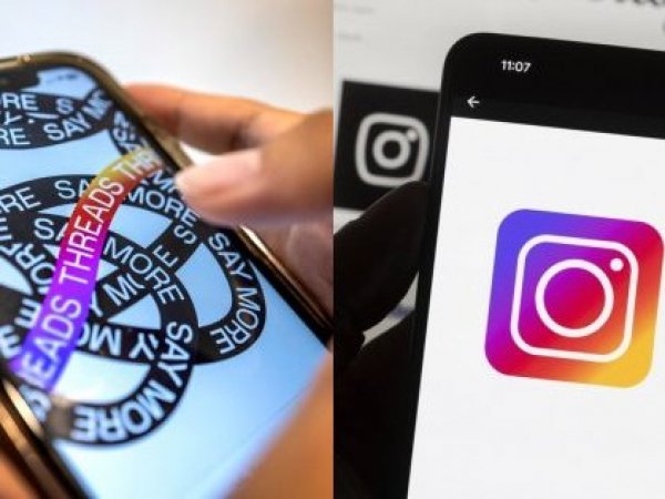 Logo Threads. Logo Instagram.