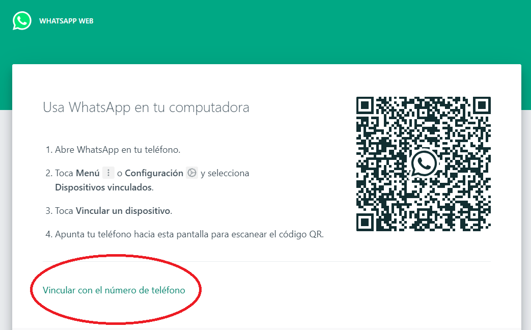 Conectar Whatsapp web con el celular.