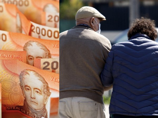 Billetes de 20 mil pesos y personas mayores.