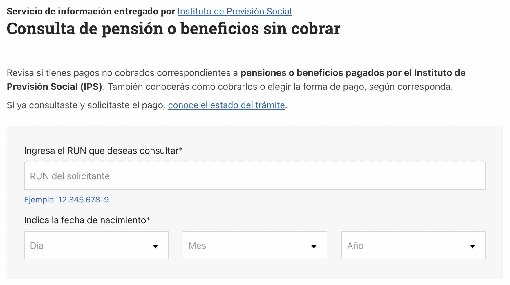 IPS. Consulta de pensión o beneficios sin cobrar