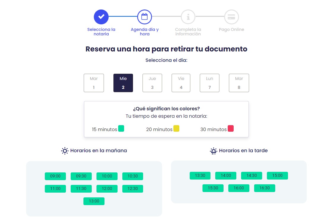 Notaría online. Reservar hora.
