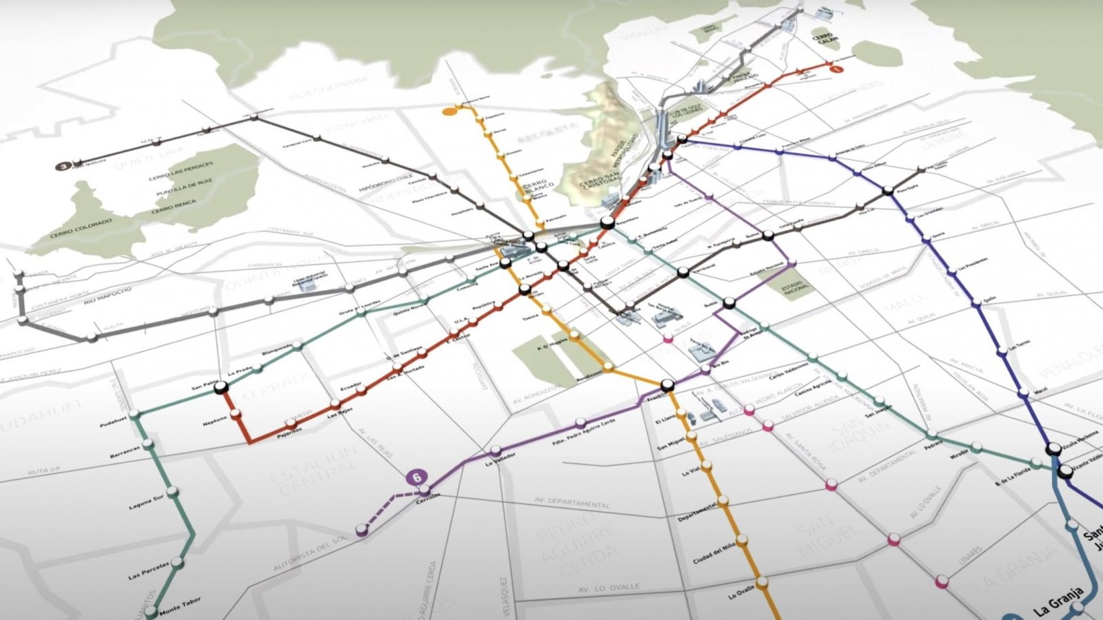 Mapa Metro de Santiago y Línea 9