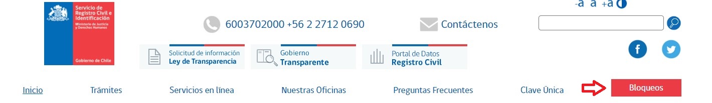 Registro Civil. Bloqueos. 