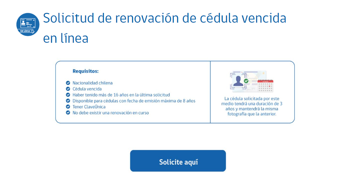 Registro Civil. renovación cédula. 