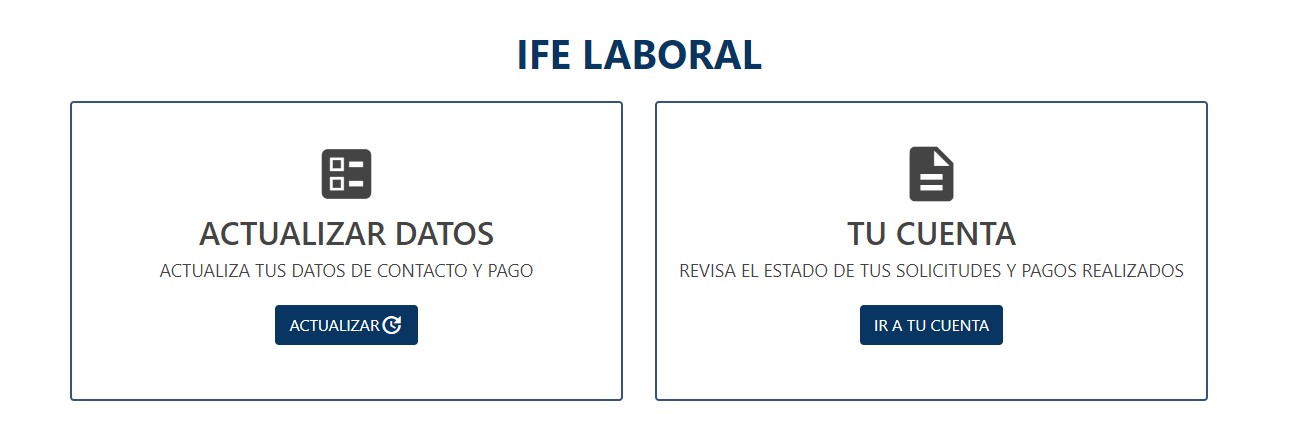 Captura del sitio del IFE Laboral.