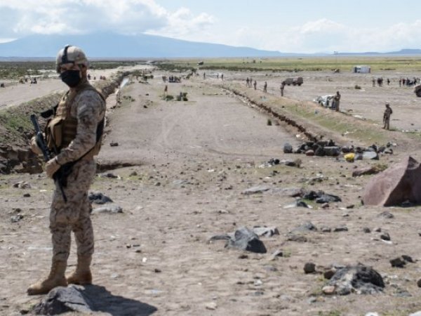 Paso fronterizo en Bolivia.