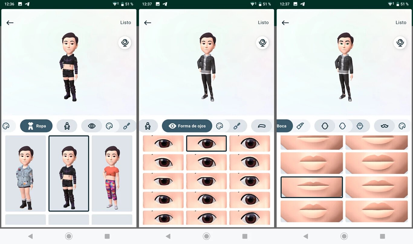 Avatares en WhatsApp.