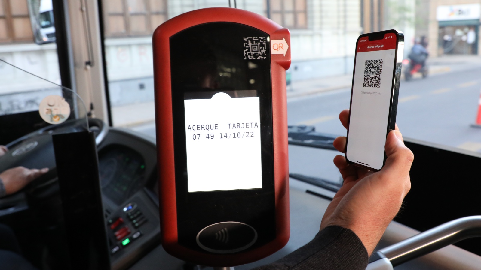 Pasaje del transporte con código QR, pasaje QR.