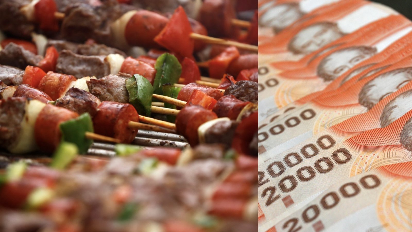 Aguinaldo Fiestas Patrias 2023. Asado. Billetes de 20 mil pesos.