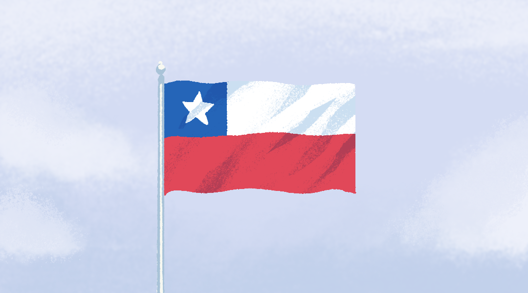 Bandera de Chile. Fiestas Patrias 2024.