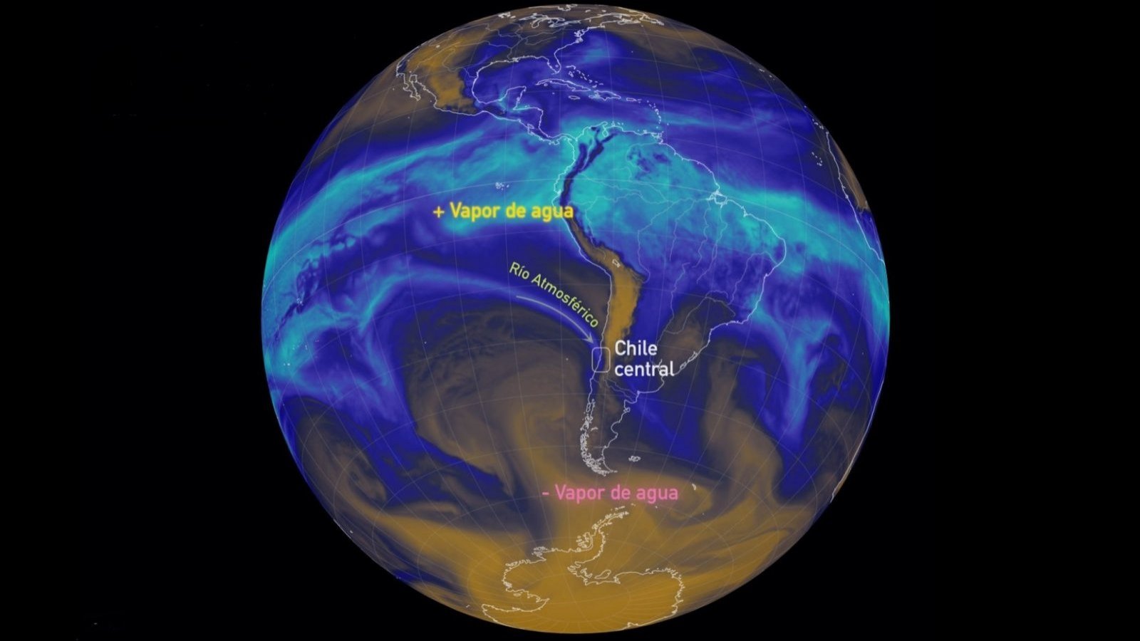 Gráfica de un río atmosférico.