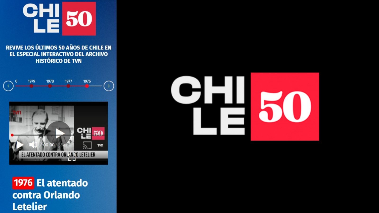 Chile 50, especial digital con línea de tiempo.