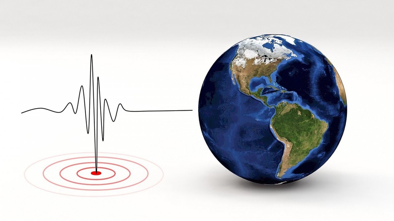 Centro Sismológico Nacional. Planeta con ondas sísmicas. 