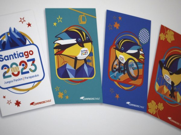 Sellos postales de CorreosChile para los Juegos Panamericanos y Parapanamericanos 2023.