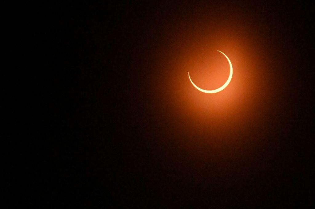 Vista del eclipse desde Honduras. 