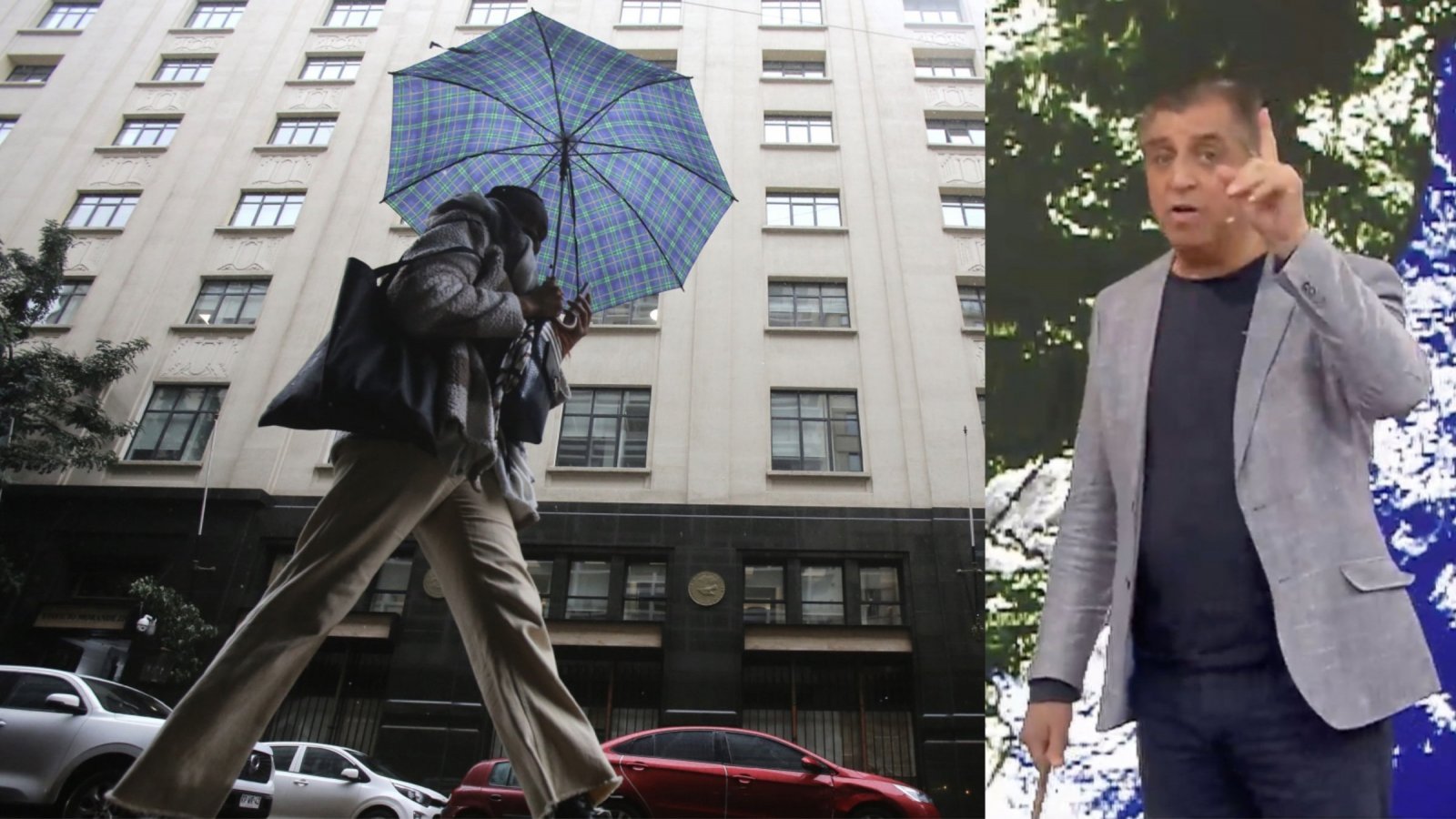 Lluvia en Santiago e Iván Torres.