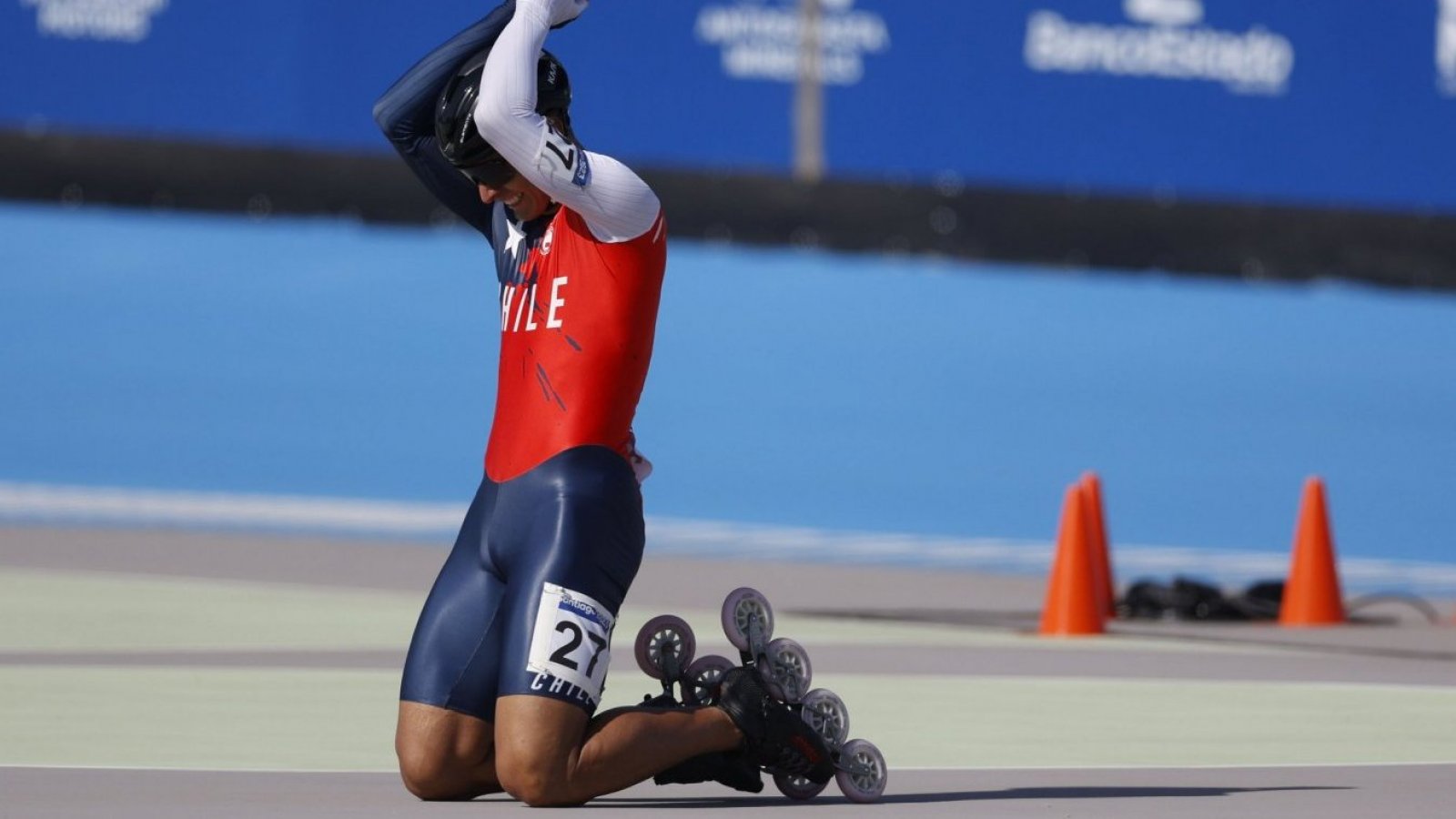 Emanuelle Silva en el patinaje de velocidad.