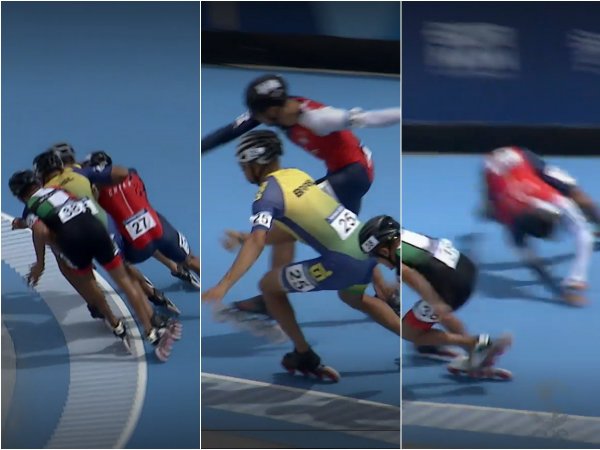 Emanuella Silva en patinaje de velocidad.