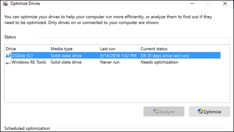 Desfragmentar disco en Windows