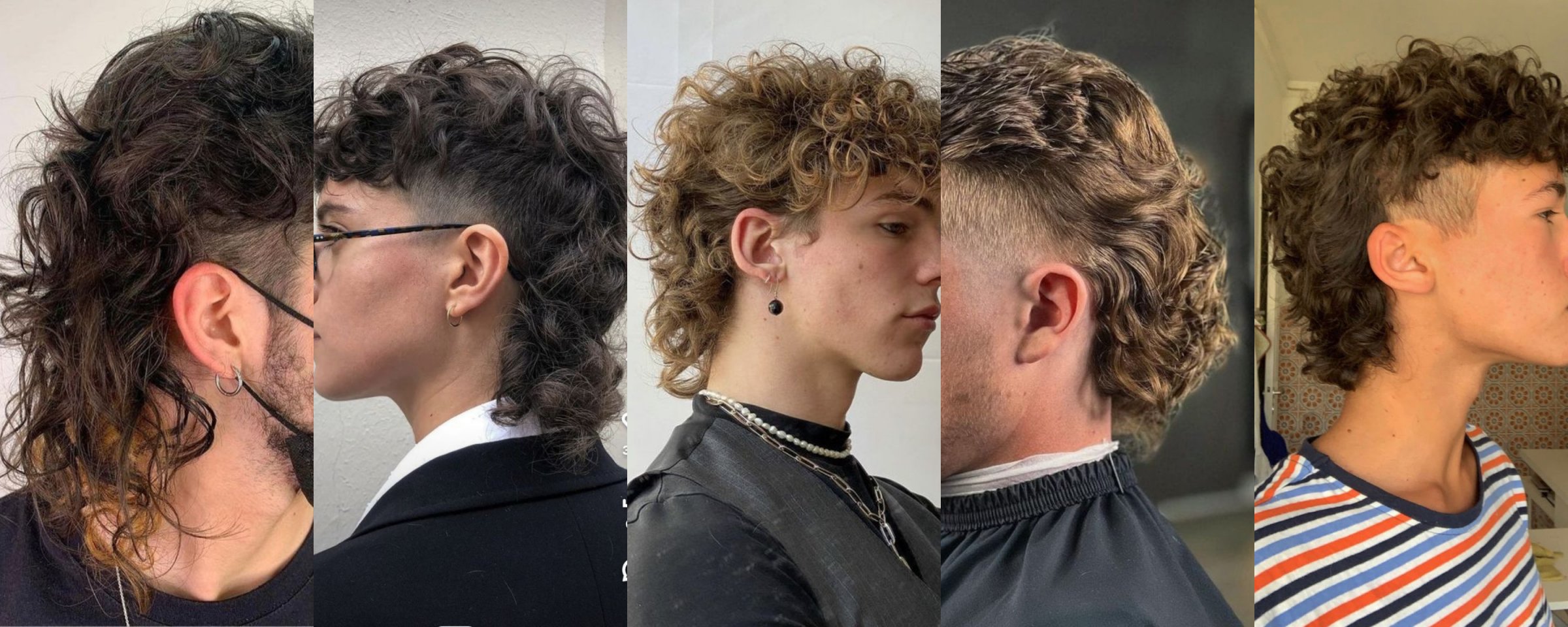 Corte mullet. Pelo largo.