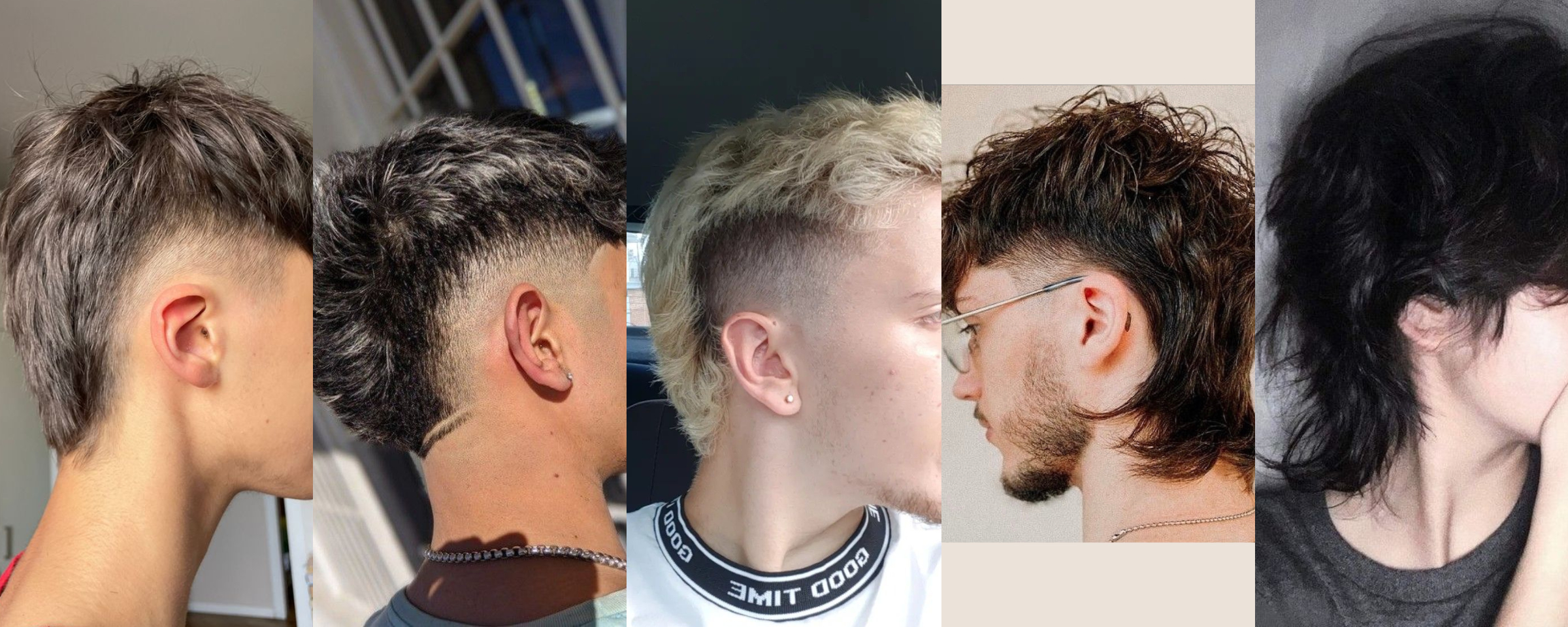 Corte mullet hombre. Pelo liso.