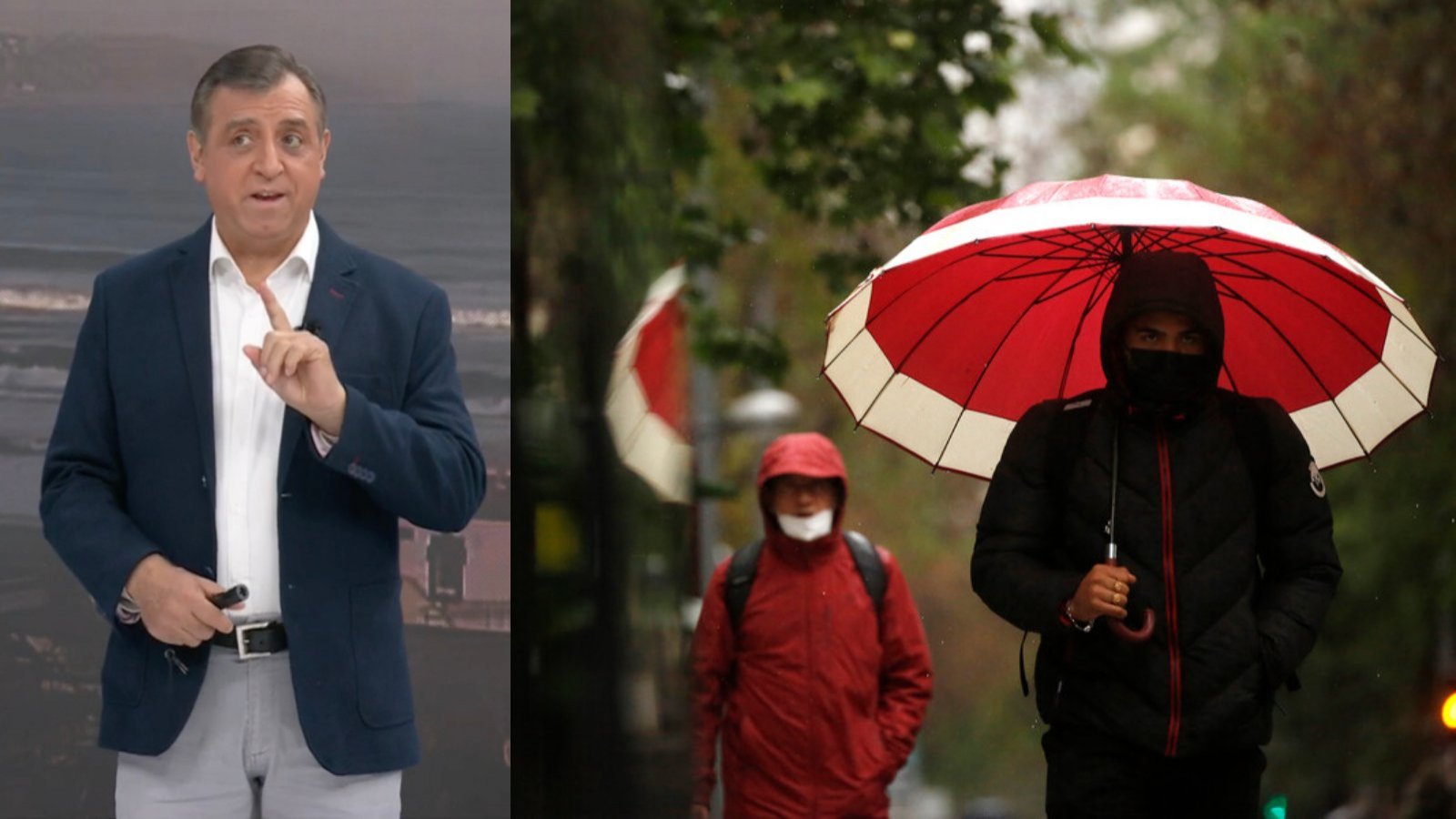 Iván Torres y lluvia en Santiago.