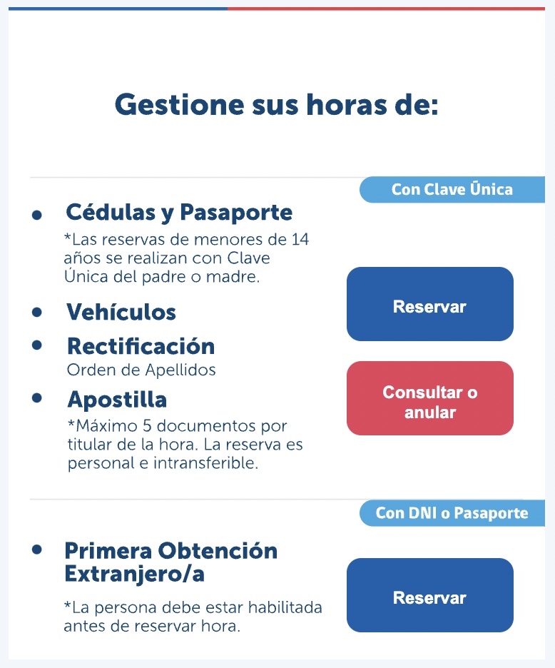 Registro Civil hora carnet