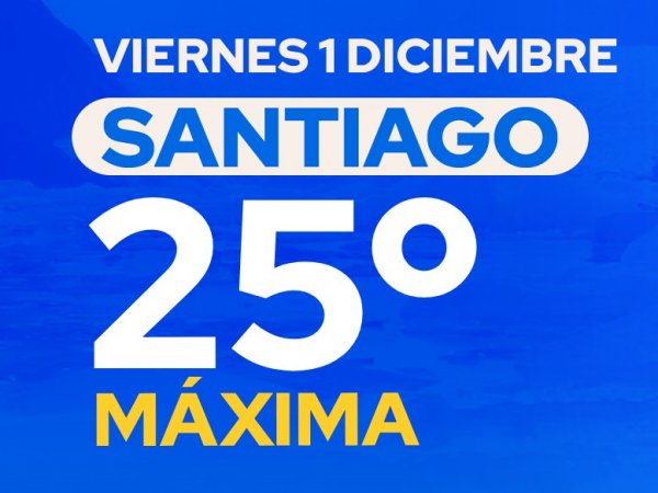 El tiempo en Santiago: viernes 1 diciembre 2023
