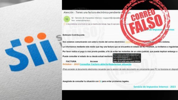 SII: 2 alertas por falsos correos del servicio