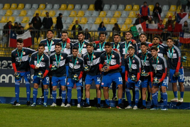 Medalla de plata Chile en la final de futbol masculino entre Chile esa Brasil por los juegos Panamericanos Santiago 2023.