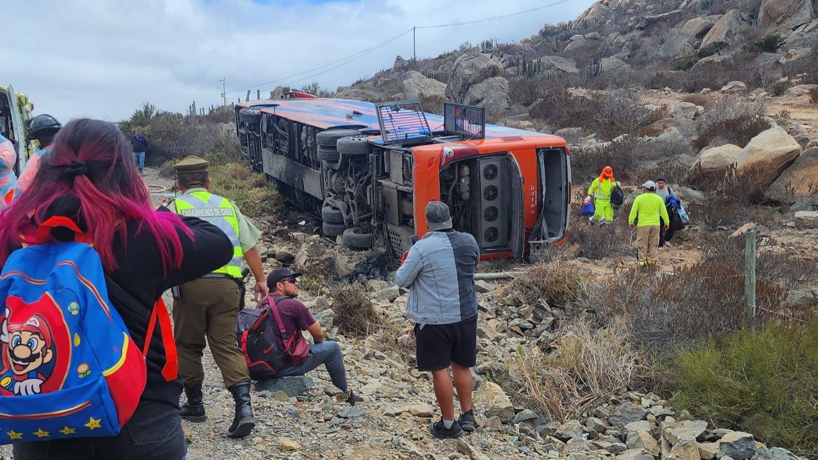 Volcamiento bus Coquimbo