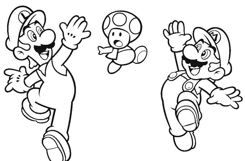 10 dibujos de Mario Bros y Luigui para colorear e imprimir