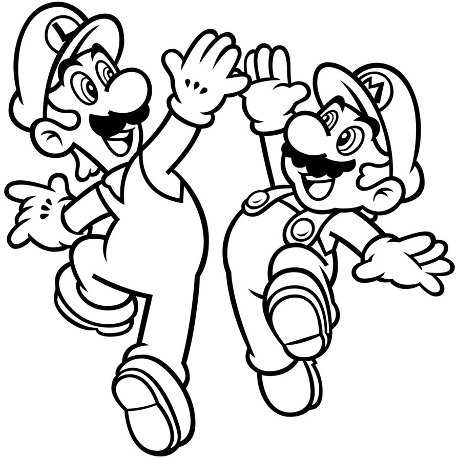 10 dibujos de Mario Bros y Luigui para colorear e imprimir