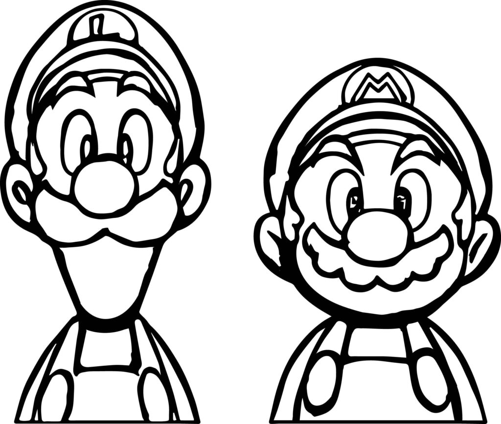 10 dibujos de Mario Bros y Luigui para colorear e imprimir