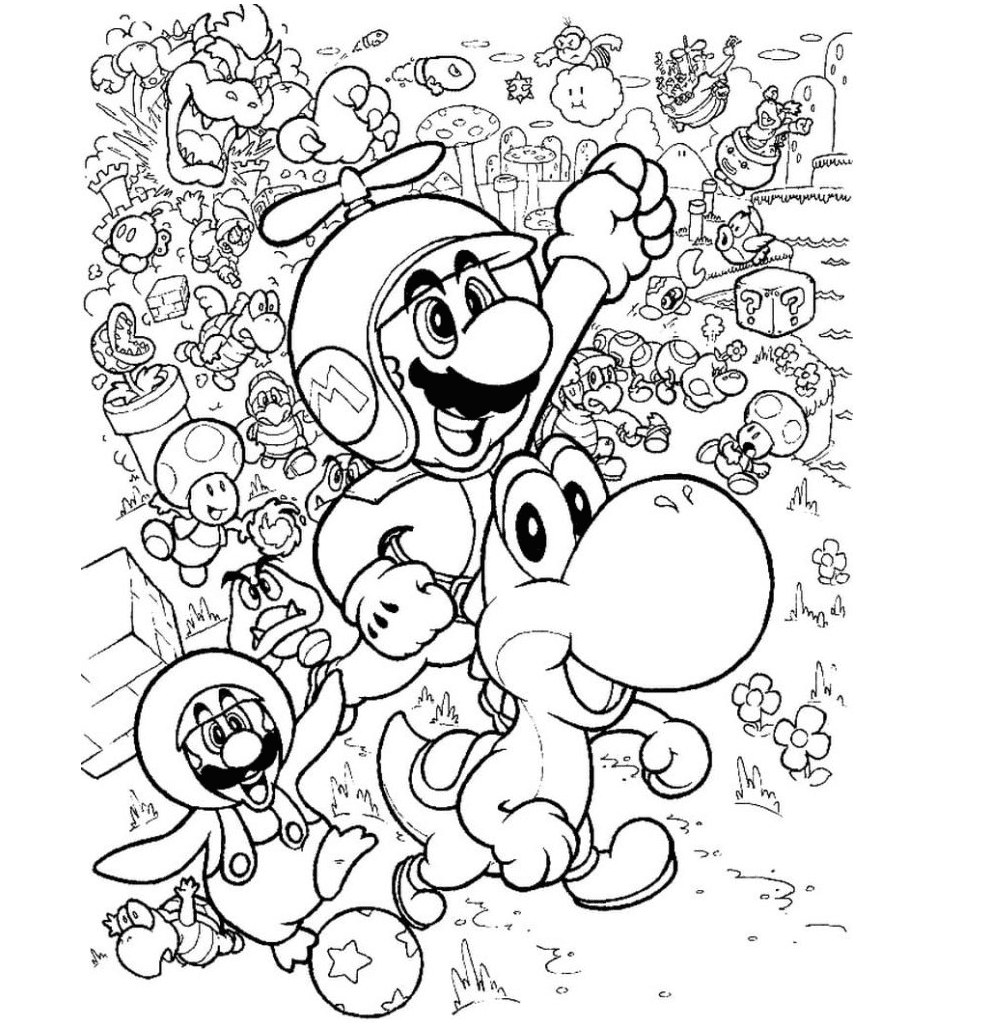 10 dibujos de Mario Bros y sus amigos para colorear e imprimir