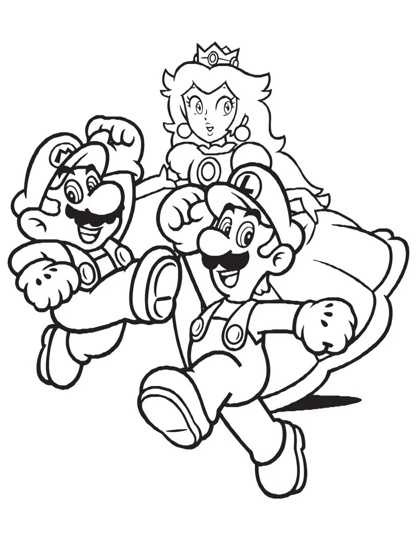 10 dibujos de Mario Bros y sus amigos para colorear e imprimir