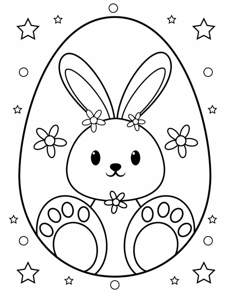 Conejo de pascua para colorear