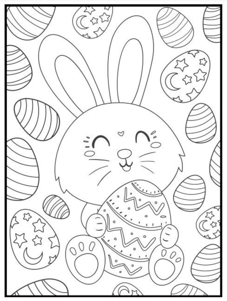 Conejo de pascua para colorear