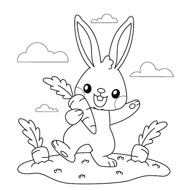 Conejo de pascua para colorear