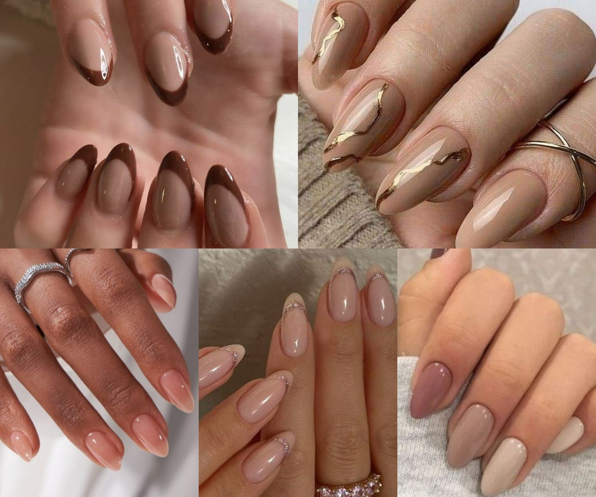 Uñas de gel en colores nude